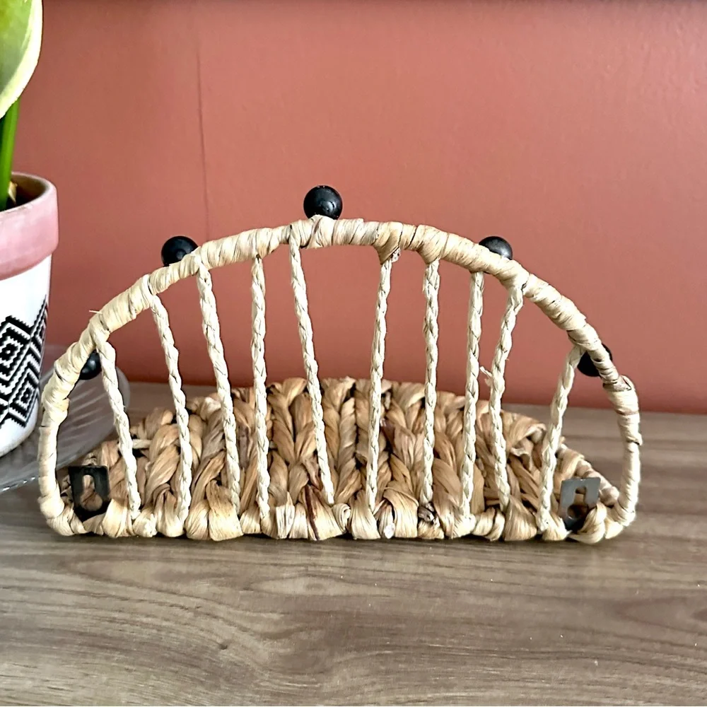 Natural Woven Half Circle Arch Wall Hanging Shelf Bohemian 9.5x5 Boho Home Decor